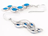 Blue Sleeping Beauty Turquoise Rhodium Over Sterling Silver Earrings