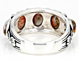 Spiny Oyster Shell  Rhodium Over Sterling Silver 5-Stone Ring