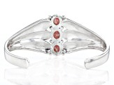 Oval Pink Rhodochrosite Rhodium over Sterling Silver 3-Stone Bracelet