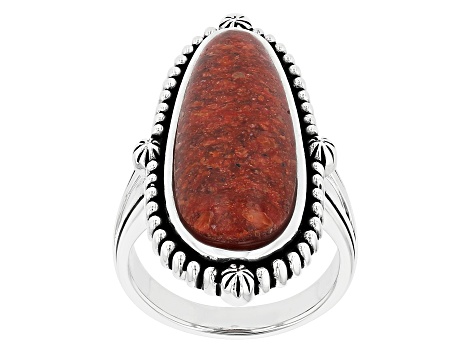 Red Coral Sterling Silver Ring - SWE3324 | JTV.com