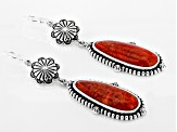 Red Free-form Coral Sterling Silver Earrings