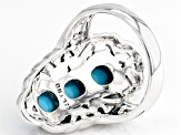 Blue Oval Sleeping Beauty Turquoise Sterling Silver Ring
