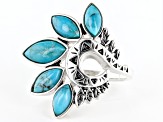 Blue Mixed Shape Marquise Turquoise Sterling Silver Ring