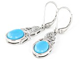 Blue Sleeping Beauty Turquoise Rhodium Over Silver Earrings