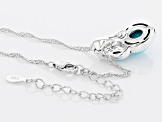 Mixed Shape Blue Sleeping Beauty Turquoise Rhodium Over Silver Pendant