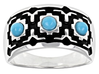 Blue Sleeping Beauty Turquoise Sterling Silver Band Ring