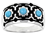 Blue Sleeping Beauty Turquoise Sterling Silver Band Ring
