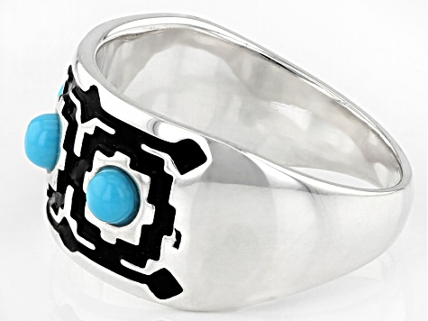 Blue Sleeping Beauty Turquoise Sterling Silver Band Ring
