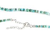 Blue Rondelle Kingman Turquoise Strand Sterling Silver Necklace