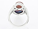 Rhodochrosite with Blended Turquoise & Purple Spiny Oyster Shell Sterling Silver Ring