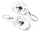 Purple Spiny Oyster Shell with Cultured Freshwater Pearl Sterling Silver Earrings