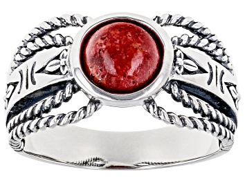 Picture of Red Coral Sterling Silver Ring