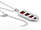 Red Sponge Coral Inlay Sterling Silver Pendant With Chain
