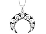Cultured Freshwater Pearl Rhodium Over Sterling Silver Enhancer With Chain