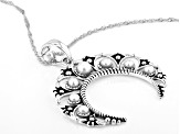 Cultured Freshwater Pearl Rhodium Over Sterling Silver Enhancer With Chain