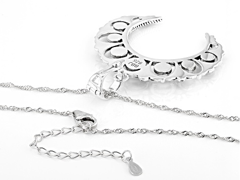 Cultured Freshwater Pearl Rhodium Over Sterling Silver Enhancer With Chain