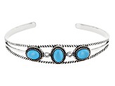 Blue Sleeping Beauty Turquoise Rhodium Over Sterling Bangle