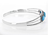 Blue Sleeping Beauty Turquoise Rhodium Over Sterling Bangle
