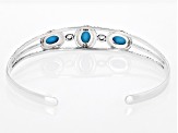 Blue Sleeping Beauty Turquoise Rhodium Over Sterling Bangle