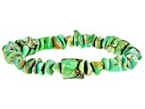Multi-Shaped Green Turquoise Set of 3 Stretch Bracelets