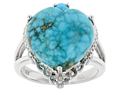 Blue Kingman Turquoise & Sleeping Beauty Turquoise Rhodium Over Silver ...