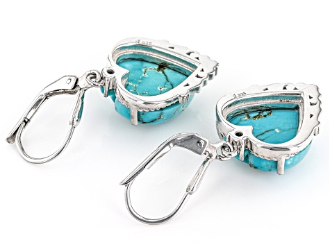 Kingman Turquoise & Sleeping Beauty Turquoise Rhodium Over Silver Earrings