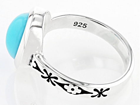Sleeping Beauty Turquoise Sterling Silver Ring 10x8mm - SWE3592 | JTV.com