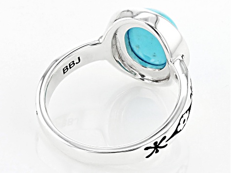 Sleeping Beauty Turquoise Sterling Silver Ring 10x8mm - SWE3592 | JTV.com