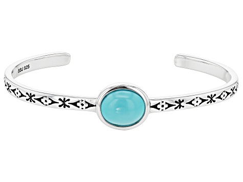 Sleeping Beauty Turquoise Sterling Silver Cuff Bracelet - SWE3594 | JTV.com