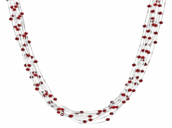 Picture of Red Coral Sterling Silver Multi-Strand Necklace