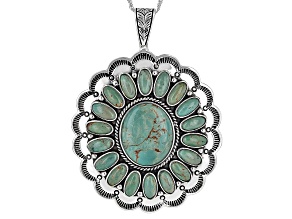 Oval Cabochon Green Kingman Turquoise Sterling Silver Enhancer