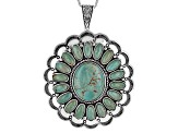 Oval Cabochon Green Kingman Turquoise Sterling Silver Enhancer