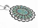 Oval Cabochon Green Kingman Turquoise Sterling Silver Enhancer