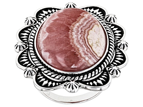 Oval Rhodochrosite Sterling Silver Ring