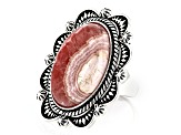 Oval Rhodochrosite Sterling Silver Ring