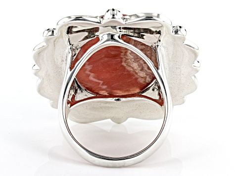 Oval Rhodochrosite Sterling Silver Ring