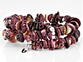 Purple Spiny Oyster Shell Sterling Silver Bracelet