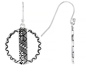 Oxidized Sterling Silver Tribal Design Earrings