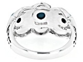 3 Stone Sleeping Beauty Turquoise Rhodium Over Sterling Silver Ring