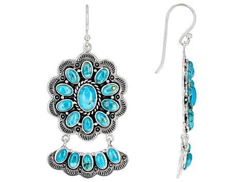 Kingman Turquoise Dangle Sterling Silver Earrings