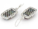 Blended Multi-Color Turquoise Rhodium Over Sterling Silver Earrings