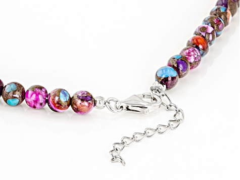 Blended Purple Spiny Oyster Shell and Turquoise Sterling Silver