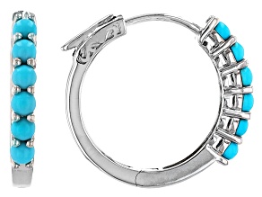 Round Sleeping Beauty Turquoise Sterling Silver Earrings