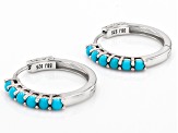 Round Sleeping Beauty Turquoise Sterling Silver Earrings