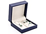 Green Kingman Turquoise Rhodium Over Silver Ring, Pendant, & Earring Box Set