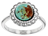 Green Kingman Turquoise Rhodium Over Silver Ring, Pendant, & Earring Box Set