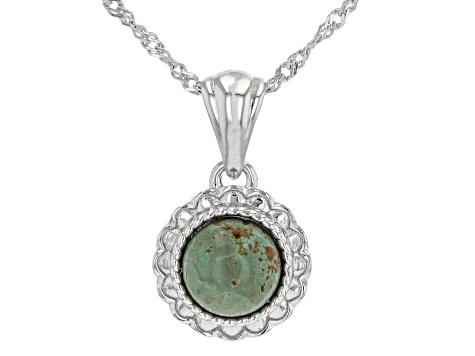 Green Kingman Turquoise Rhodium Over Silver Ring, Pendant, & Earring Box Set