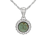 Green Kingman Turquoise Rhodium Over Silver Ring, Pendant, & Earring Box Set