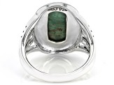 Green Kingman Turquoise Sterling Silver Ring 16x8mm