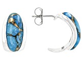 Fancy Blue Kingman Mohave Turquoise Sterling Silver Earrings 18x7mm
